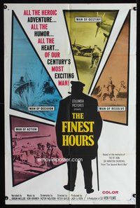 3g275 FINEST HOURS one-sheet movie poster '64 Winston Churchill, the century's most exciting man!