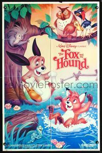 3g297 FOX & THE HOUND one-sheet R88 two friends who didn't know they were supposed to be enemies!