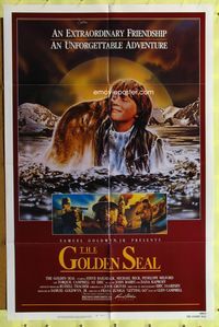 3g323 GOLDEN SEAL one-sheet movie poster '83 Steve Railsback, cool art of boy & pet seal!