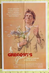 3g331 GREGORY'S GIRL one-sheet movie poster '81 Bill Forsyth, John Gordon Sinclair, C.D. de Mar art!