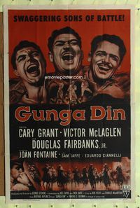 3g333 GUNGA DIN one-sheet poster R54 Cary Grant & Douglas Fairbanks are swaggering sons of battle!
