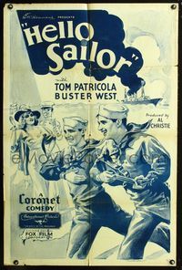 3g354 HELLO SAILOR one-sheet poster '34 great art of Navy sailors serenading beauty with ukulele!