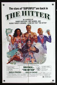 3g367 HITTER one-sheet movie poster '79 cool artwork of Ron O'Neal, Adolph Caesar, Sheila Frazier!