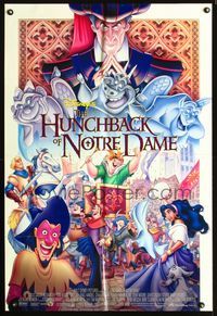 3g379 HUNCHBACK OF NOTRE DAME DS int'l one-sheet '96 Walt Disney w/voices by Demi Moore & Tom Hulce!
