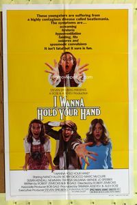 3g386 I WANNA HOLD YOUR HAND one-sheet movie poster '78 Robert Zemeckis, Nancy Allen, Beatlemania!
