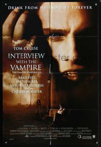 3g399 INTERVIEW WITH THE VAMPIRE DS Advance one-sheet '94 Tom Cruise, Brad Pitt, Kirsten Dunst
