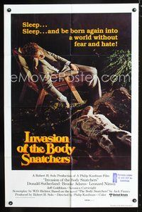 3g401 INVASION OF THE BODY SNATCHERS style B; int'l one-sheet poster '78 wild image of pod person!