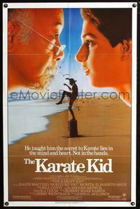 3g423 KARATE KID one-sheet movie poster '84 Pat Morita, Ralph Macchio, teen martial arts classic!