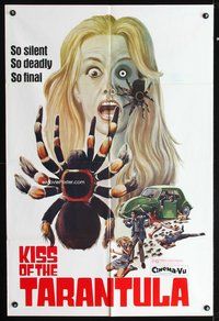 3g436 KISS OF THE TARANTULA one-sheet movie poster '75 wild horror art of spiders attacking people!