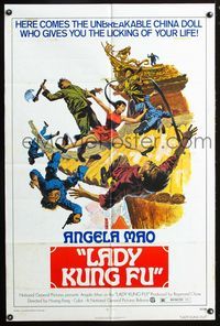 3g443 LADY KUNG FU one-sheet '73 the unbreakable China doll who gives you the licking of your life!
