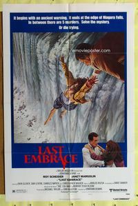 3g448 LAST EMBRACE style B 1sh '79 Roy Scheider, directed by Jonathan Demme, art of Niagara Falls!