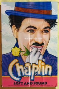 3g171 CHAPLIN LOST & FOUND one-sheet '84 great Page Wood art of classic funnyman Charlie Chaplin!