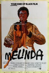 3g503 MELINDA one-sheet movie poster '72 art of sexy Vonetta McGee, YOUR kind of black film!