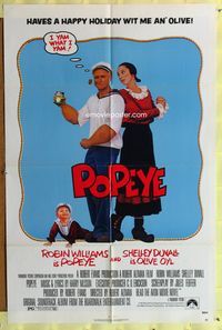 3g648 POPEYE 1sheet '80 Robert Altman, Robin Williams & Shelley Duvall as E.C. Segar's characters!