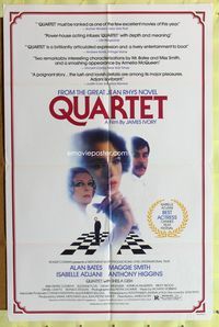 3g664 QUARTET one-sheet movie poster '81 James Ivory, Alan Bates, Maggie Smith, Isabelle Adjani