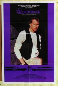 3g665 QUICKSILVER one-sheet poster '86 great image of Kevin Bacon leaning against wall, cool art!