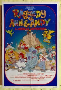 3g671 RAGGEDY ANN & ANDY one-sheet movie poster '77 A Musical Adventure, cartoon artwork by Jarg!