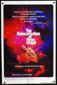 3g683 REINCARNATION OF PETER PROUD one-sheet poster '75 wild image of Michael Sarrazin in pain!