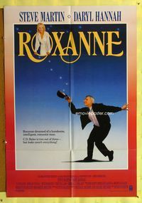 3g709 ROXANNE one-sheet '87 Steve Martin as modern Cyrano de Bergerac, Daryl Hannah, Fred Schepisi