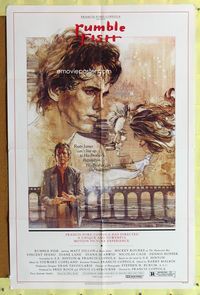 3g710 RUMBLE FISH one-sheet poster '83 Francis Ford Coppola, great art of Matt Dillon by John Solie!