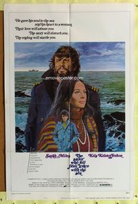 3g717 SAILOR WHO FELL FROM GRACE WITH THE SEA 1sh '76 cool art of Kris Kristofferson & Sarah Miles!