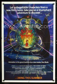 3g734 SECRET OF NIMH advance one-sheet poster '82 Don Bluth, cool mouse fantasy cartoon artwork!