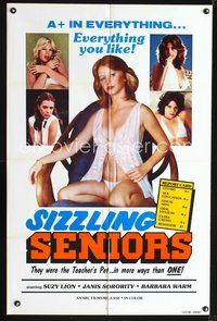 3g759 SIZZLING SENIORS one-sheet '70s sexy Suzy Lion & girls get an A+ in everything you like!