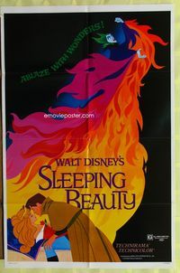 3g762 SLEEPING BEAUTY style A one-sheet poster R79 Walt Disney cartoon fairy tale fantasy classic!