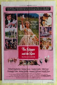 3g764 SLIPPER & THE ROSE one-sheet movie poster '76 Richard Chamberlain, Gemma Craven as Cinderella!