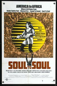 3g779 SOUL TO SOUL one-sheet poster '71 great art of Tina Turner performing from America to Africa!