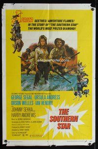3g783 SOUTHERN STAR one-sheet poster '69 Ursula Andress, George Segal, Orson Welles, cool artwork!