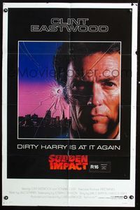 3g814 SUDDEN IMPACT one-sheet poster '83 Clint Eastwood is at it again as Dirty Harry, great image!