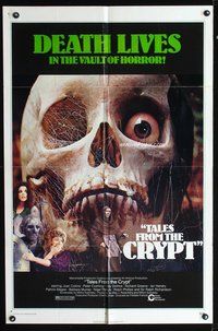 3g837 TALES FROM THE CRYPT 1sh '72 Peter Cushing, Joan Collins, from E.C. comics, cool skull image!