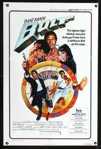 3g856 THAT MAN BOLT one-sheet poster '73 highest flyin' slickest kung fu master Fred Williamson!