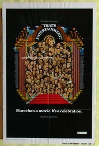 3g858 THAT'S ENTERTAINMENT advance one-sheet movie poster '74 classic MGM Hollywood stars!