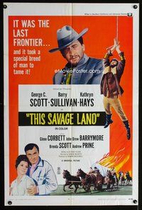 3g870 THIS SAVAGE LAND one-sheet poster '69 George C. Scott, Barry Sullivan, John Drew Barrymore