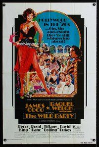 3g973 WILD PARTY one-sheet movie poster '75 super sexy Raquel Welch art by Akimoto!