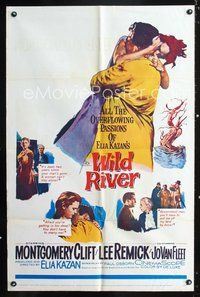 3g974 WILD RIVER one-sheet movie poster '60 directed by Elia Kazan, Montgomery Clift, Lee Remick