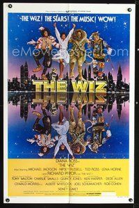 3g978 WIZ 1sheet '78 Diana Ross, Michael Jackson, Richard Pryor, Wizard of Oz, art by Victor Gadino!