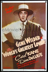 3g984 WORLD'S GREATEST LOVER one-sheet '77 Dom DeLuise, most romantic Gene Wilder, great image!