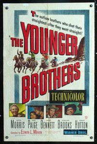 3g996 YOUNGER BROTHERS one-sheet movie poster '49 Wayne Morris, Janis Paige, Bruce Bennett