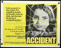3h311 ACCIDENT half-sheet movie poster '67 Losey, written by Harold Pinter, sexy Jacqueline Sassard!