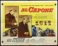 3h313 AL CAPONE style B 1/2sheet '59 cool comparison of Rod Steiger to the most notorious gangster!