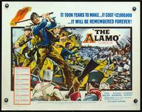 3h315 ALAMO half-sheet movie poster '60 Reynold Brown art of fighting John Wayne & Richard Widmark!