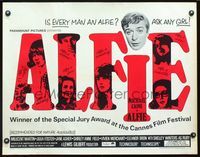 3h316 ALFIE half-sheet '66 British cad Michael Caine loves them and leaves them, ask any girl!