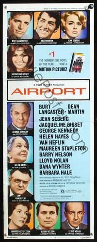 3j310 AIRPORT insert movie poster '70 Burt Lancaster, Dean Martin, Jacqueline Bisset, Jean Seberg