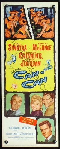 3j377 CAN-CAN insert poster '60 Frank Sinatra, Shirley MacLaine, Maurice Chevalier, Louis Jourdan