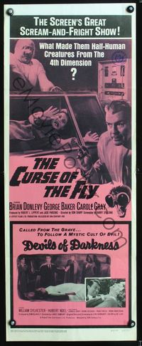 3j400 CURSE OF THE FLY/DEVILS OF DARKNESS insert '65 the screen's great scream-and-fright show!