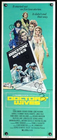 3j422 DOCTORS' WIVES insert movie poster '71 art of Dyan Cannon & sexy women by Howard Terpning!