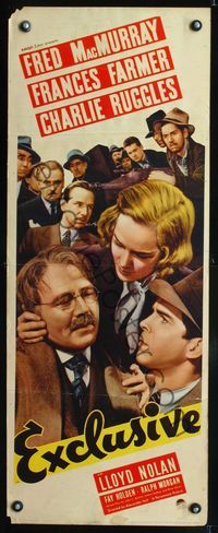 3j437 EXCLUSIVE insert movie poster '37 Frances Farmer, Fred MacMurray, cool newsroom image!